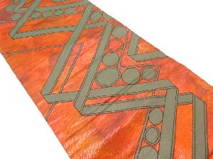 幾何学模様織り出し名古屋帯